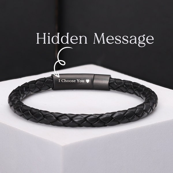 Hidden message Bracelet - First Valentines gift - Husband Valentines gift - New dad Gift - Mens valentines gift - 21st birthday gift for him