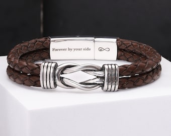 Personalized Knot bracelet for Men - Custom Gifts for husband - Birthday gift for men - Gift for Brother - Gift for Dad - Love knot bracelet