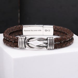 Gepersonaliseerde knooparmband voor mannen - Aangepast cadeau met verborgen bericht voor hem - Zinvol cadeau voor mannen - Aangepast cadeau voor man/vriend