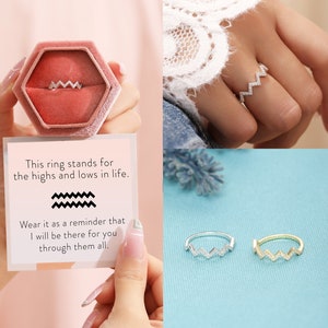 Highs and lows ring - Best friend gift - Gift for my daughter - 21st birthday gift for her - Best friend birthday gift - Gift for Sister.