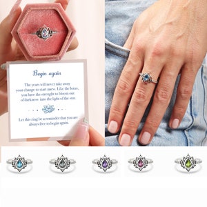Lotus flower ring, mother daughter gift, Christmas Gift for daughter, to my daughter gift, Birthday gift, Silver lotus ring, chakra ring.