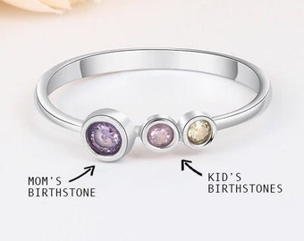 A Mother's Love Ring • Custom birthstone ring • Personalized gift for mom • Mothers day gift • Personalized ring • Birthstone silver ring