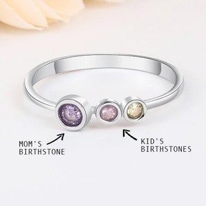 A Mother's Love Ring • Custom birthstone ring • Personalized gift for mom • Mothers day gift • Personalized ring • Birthstone silver ring