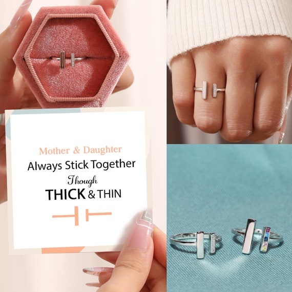 Thick and Thin Ring Mother Daughter Rings Mom Christmas Gift