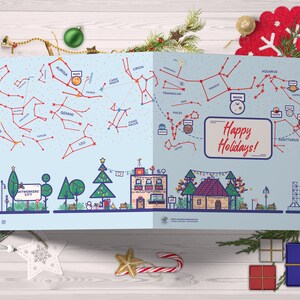Afdrukbare Space Kerst wenskaart