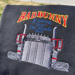 Eutdm bunny|El último tour del mundo Bad Bunny Embroidered Sweatshirt | Bad Bunny Yonagumi Embroidered Sweatshirts