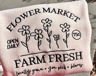 Flower Market Embroidered sweatshirts