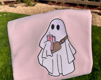 Boo-Jee Ghost Embroidery sweatshirt/Cute Ghost