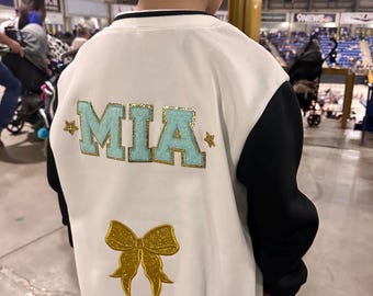 Personalized Cheer Varsity Sweatshirt| Cheer sweatshirt| Competition Day sweatshirt|cheer gift|comp day|cheer gift