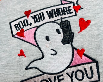 Boo Cute Sweatshirt| Cute Boo Sweatshirts| Embroidered Sweatshirts