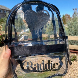 pink clear back pack
