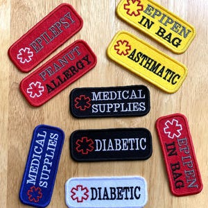 Custom Embroidered Medical Alert Patch: Iron-On or Sew-On Felt