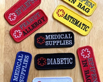Custom Embroidered Medical Alert Patch: Iron-On or Sew-On Felt