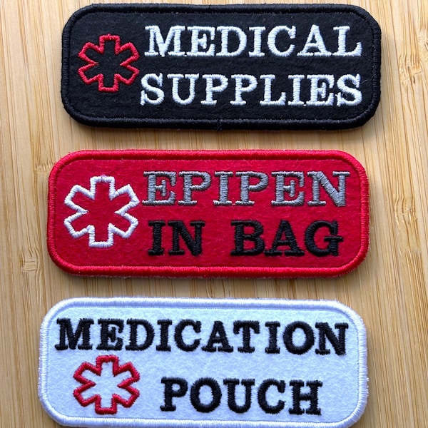 Custom Embroidered Medical Alert Patch: Hook & Loop Fastener, Personalized