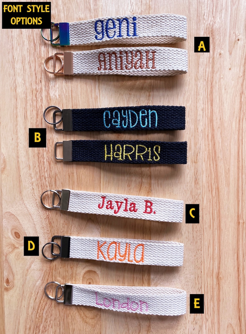 Personalized Key Fob Keychain Custom Name Keychain Strap Etsy