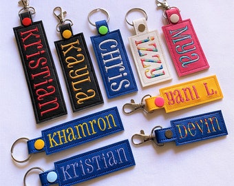 Personalized Name Tag | Custom Name Keychain | Backpack Tag | Snap Tab Keychain | Luggage Tag