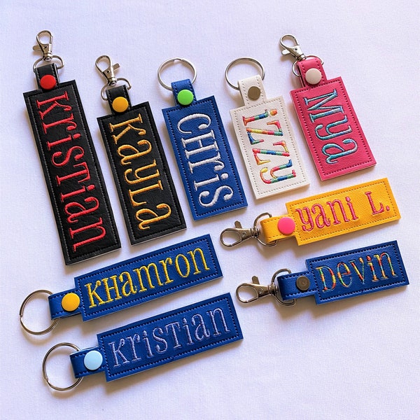 Personalized Name Tag | Custom Name Keychain | Backpack Tag | Snap Tab Keychain | Luggage Tag