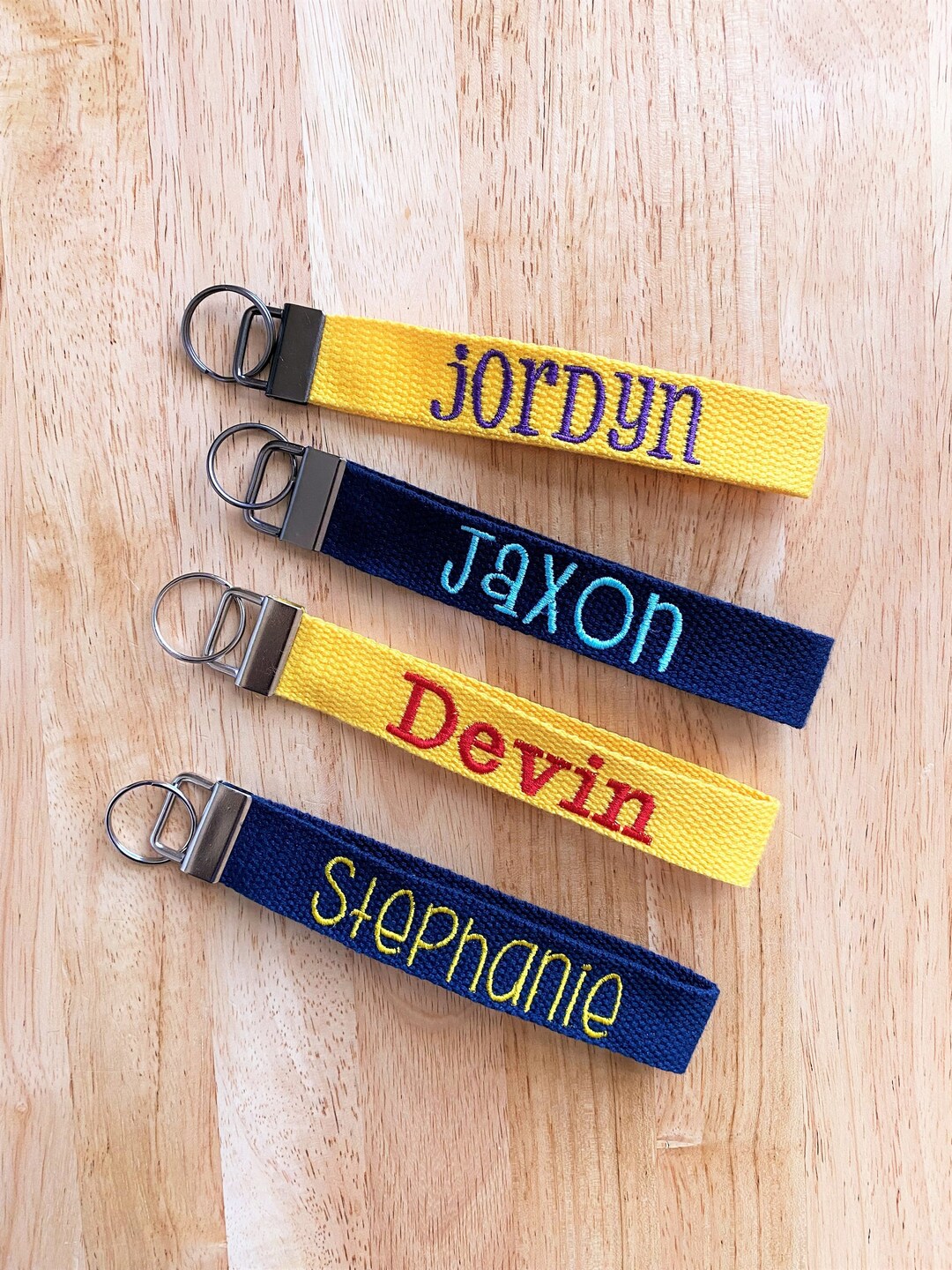 Personalized Key Fob Keychain Custom Name Keychain Strap Wrist Lanyard