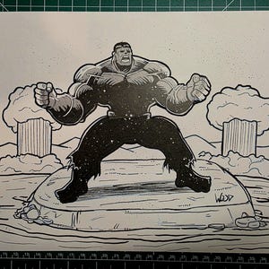 The Incredible Hulk, on 8.5x11 card stock