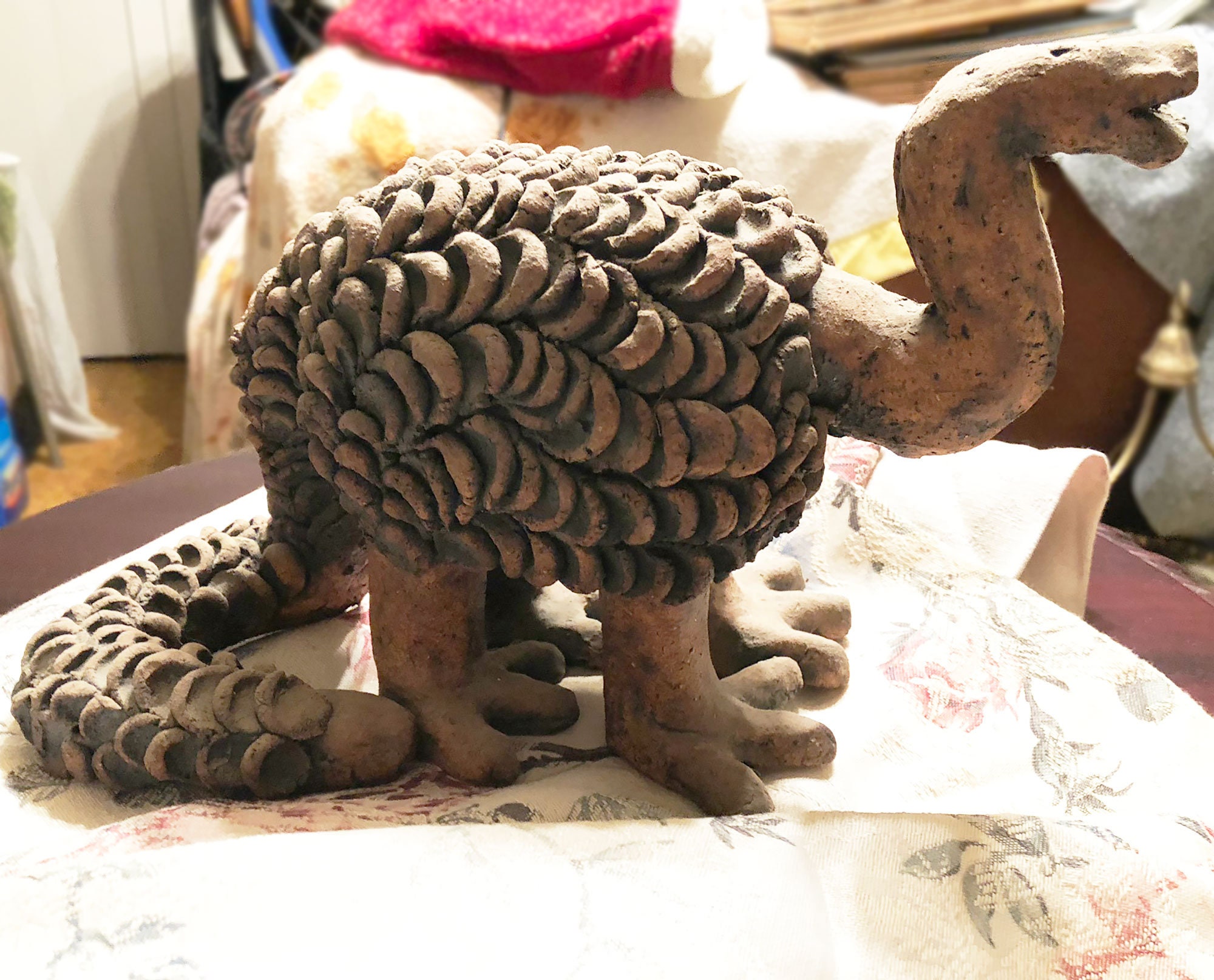 1960's Clay Sculpture Dinosaur Art Rustic Primitive Etsy