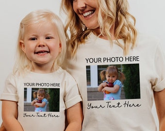 Custom Photo Baby Tshirt, Custom Toddler Photo Gift T Shirt, Family Add Your Text And Image Clothing, Personalized Kids Birthday Party Tee