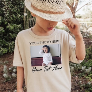 Customized Photo Clothes, Custom Toddler Picture Gift T Shirt, Matching Family Text And Image Tshirt, Personalized Kids Birthday Party Tee