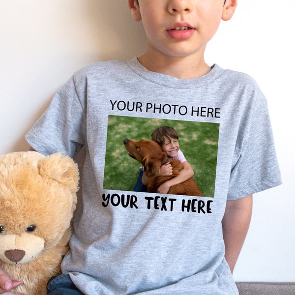 Personalized Kids Photo Tshirt, Custom Photo Toddler T Shirt, Personalized Family Baby Clothes, Custom Picture Youth Tee, Customized Kids T