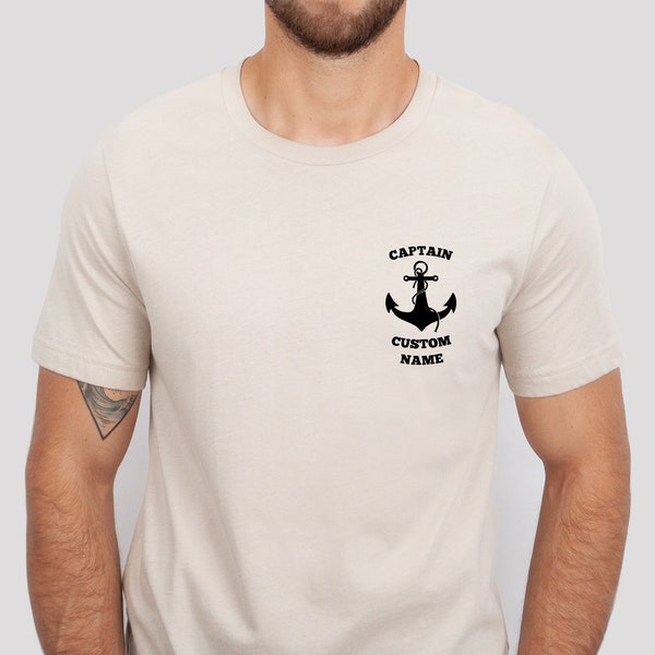 Custom Name Captain Tshirt, Gift For Cruise Captain Shirt, Personalized Sailing Boat Sweatshirt, Nautical Anchor Tee, Yacht Mens Gifts Tees