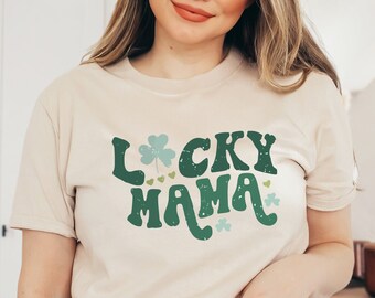 St Patricks day Mama Shirt, Retro Mom Gift Shirts, Lucky Mother Tshirt, Women Shamrock Sweatshirt, Irish Mommy Gifts, Family Saint Patrick