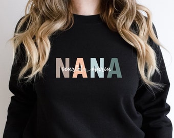 Custom Nana Shirt, Gift For Nana With Children Names, Grandma Shirts With Grandkid Name, Personalized Nana Tshirt, Mother's Day Sweatshirt