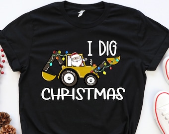 Santa I'm Digging Christmas Gift For Boys Toddler/Kids Long sleeve T-Shirt Santa 