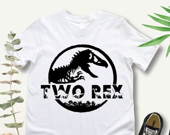 Two Rex Dinosaur Birthday Shirt, 2nd Birthday Gift Shirt, 2 Year Old Birthday Boy Tee, Girls Dinosaur Birthday Shirts, Dino Birthday Shirt