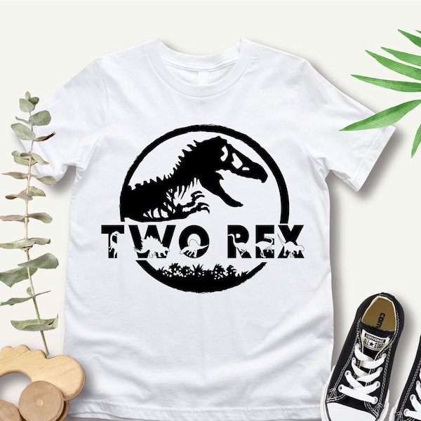 Two Rex Dinosaur Birthday Shirt, 2nd Birthday Gift Shirt, 2 Year Old Birthday Boy Tee, Girls Dinosaur Birthday Shirts, Dino Birthday Shirt