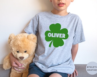 Personalized St Patrick's Day Toddler Shirt, Custom Kids Irish Tee, Shamrock Gift