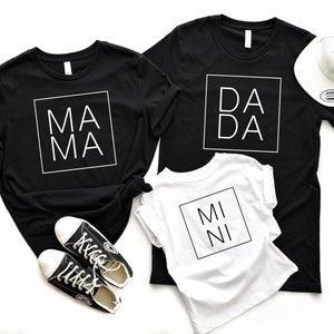 Family Matching Outfits, Mama Mini Dada Gift Shirts, Mom Dad Baby Bodysuit, Fathers Day Tee Shirt, New Mommy Daddy, Mothers Day Sweatshirt