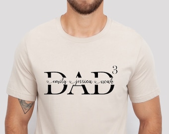 Custom Dad Shirt with Kids Names, Personalized Papa Tee, Father's Day Gift