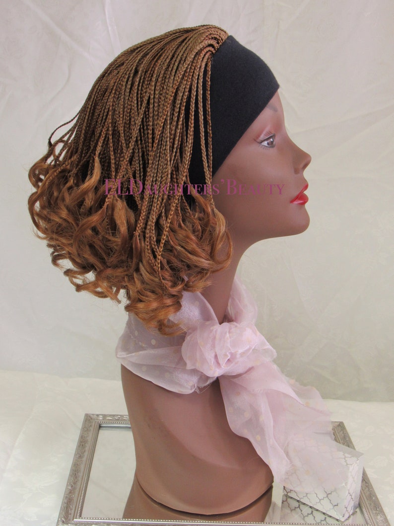 WIGS Braided Headband Wig for Women Curly Micro Braided Wig Etsy