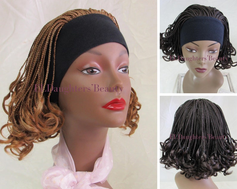 WIGS Braided Headband Wig for Women Curly Micro Braided Wig Etsy