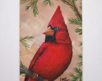 Cardinal Totem - Matted Giclee Art Print