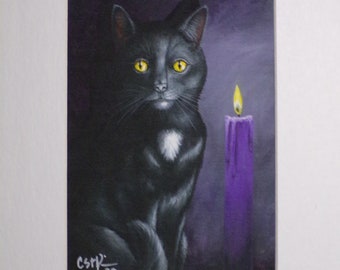 Cat Totem - Matted Giclee Art Print