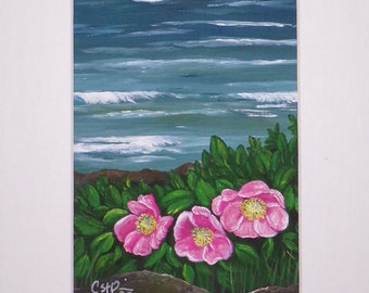 Sea Rose A Shore - Matted Giclee Art Print