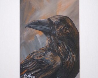Raven Totem - Matted Giclee Art Print
