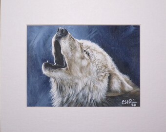 Arctic Wolf Totem - Matted Giclee Art Print