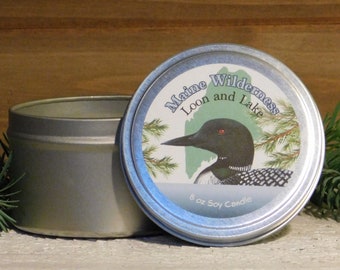 LOON AND LAKE - 8 oz Soy Candle