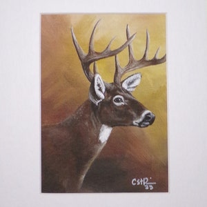 Deer Totem - Matted Giclee Art Print