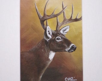 Deer Totem - Matted Giclee Art Print