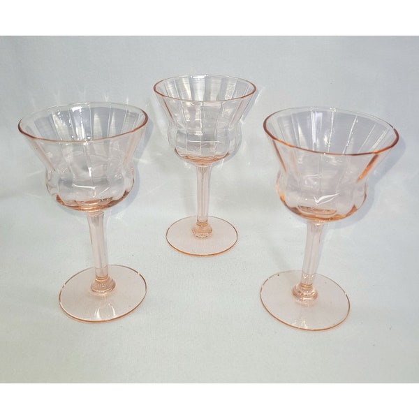 3 Vintage Tiffin cordials glassware stemmed ware