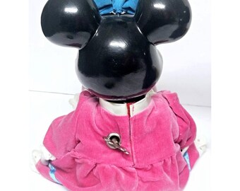 大型ディズニー ミッキー＆ミニーマウス オルゴール付き磁器製ゼンマイ