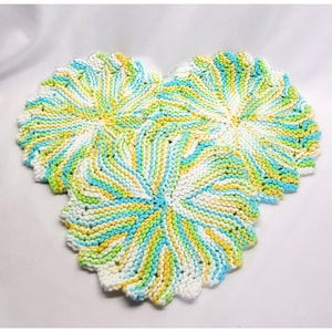 Set of 3 Handmade knitted spring trivets