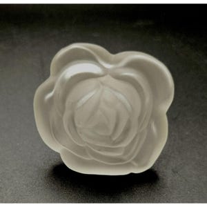 Frosted Glass Rose Perfume Bottle With Gold Base - 2 Inches Diameter